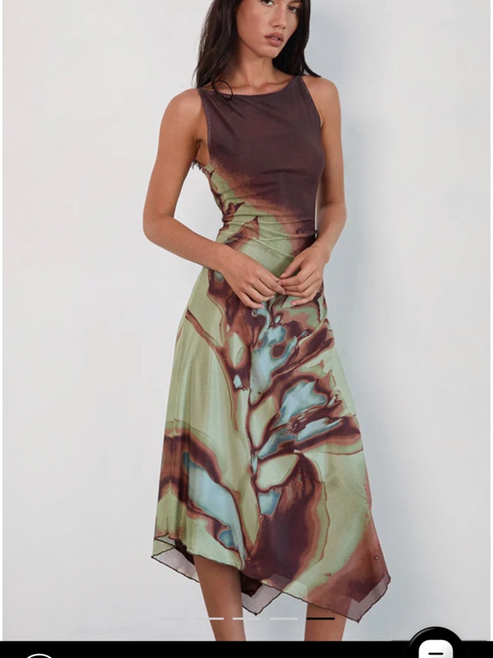 NWT Motel Rocks Maroon Asymmetrical Slip Dress - Picture 2 of 10